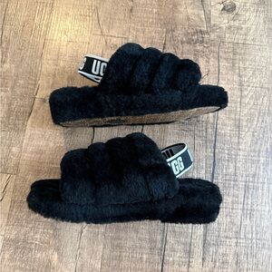 UGG Black Fluff Yeah Slingback | Women’s US Size 7
